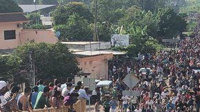 Caravana Migrante en busca de seguir su camino hacia EEUU.