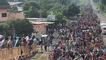 Caravana Migrante en busca de seguir su camino hacia EEUU.