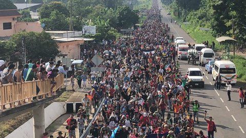 Caravana Migrante en busca de seguir su camino hacia EEUU.