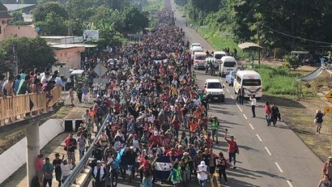 Caravana Migrante en busca de seguir su camino hacia EEUU.