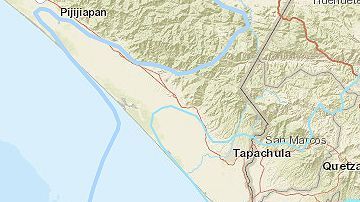 El sismo ocurrió a 5 millas  al este de Nueva Concepción, en Guatemala.