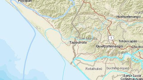 El sismo ocurrió a 5 millas  al este de Nueva Concepción, en Guatemala.