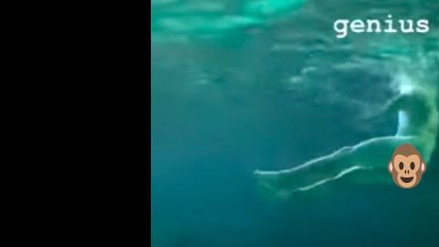 El sujeto desnudo junto a los tiburones. Captura