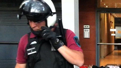 Detenidos en las inmediaciones al Monumental de Buenos Aires.