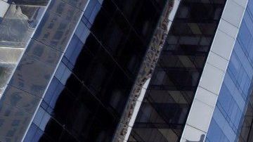 El Grinch al cruzar por Columbus Circle