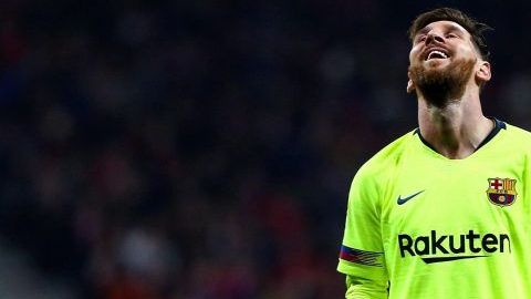 El delantero argentino del FC Barcelona Lionel Messi  no pudo ante el Atlético de Madrid.