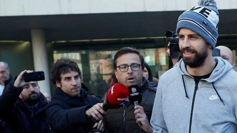 El futbolista del FC Barcelona Gerard Piqué a su llegada a la Ciudad de la Justicia de Barcelona.
