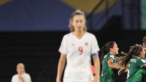 Celebración de la jugadoras de México que ya están en la final de la Copa Mundial Femenina Sub-17.