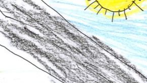 Un dibujo de "Mario", un niño guatemalteco que lleva 119 detenido junto con su madre en Dilley (Texas) forma parte de campaña de Amnistía Internacional USA contra detención de familias. Foto: suministrada