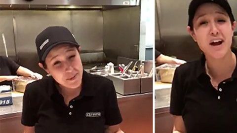 Dominique Moran en el momento del incidente. Captura