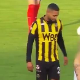 La chica desnuda intentó "seducir" a uno de los jugadores en el terreno de juego