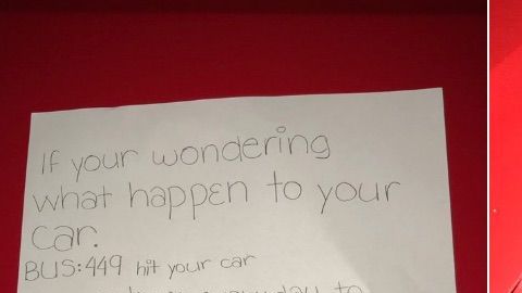 Un autobús le dañó su auto.