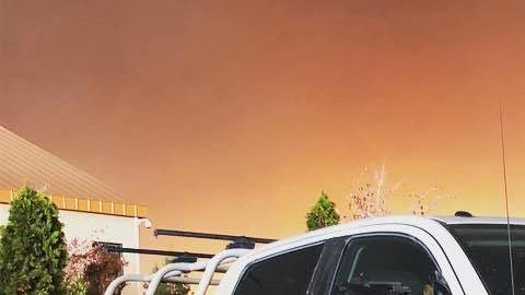 Así quedó la camioneta de Andrew después del incendio