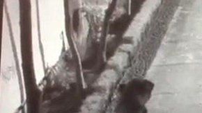 El sujeto carga el cadáver de la menor.