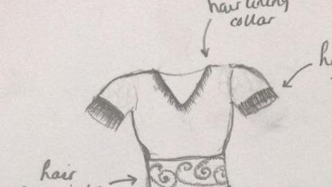 Este es parte del vestido que busca le confeccionen.