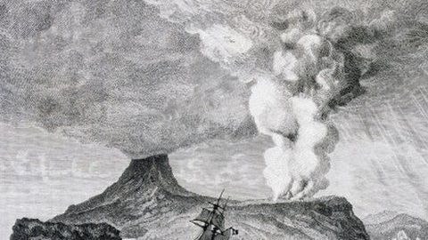 La erupción del Krakatoa es una de las más fuertes de las que se tenga registro.