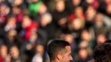 El delantero galés del Real Madrid Gareth Bale celebra un gol contra el Huesca.