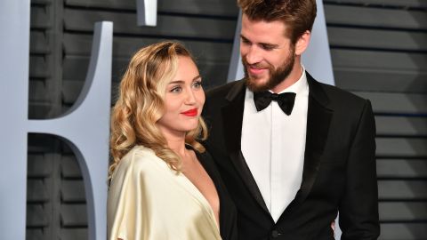 Miley Cyrus y su ahora esposo, Liam Hemsworth.