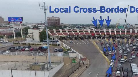 En azul, las líneas asignadas en el puerto fronterizo de Laredo.