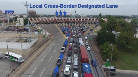 En azul, las líneas asignadas en el puerto fronterizo de Laredo.