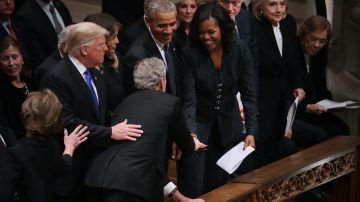 George Bush y Michelle Obama tienen sus bromas personales.