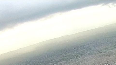El cono en la fisura 8 y el área de lava el 8 de octubre de 2018.