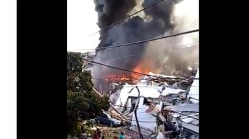 Incendio en el centro de Santo Domingo