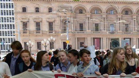 Protesta para combatir el cambio climático en Australia.