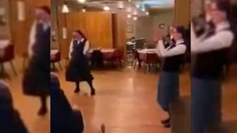 Inesperado momento durante una cena de religiosas.