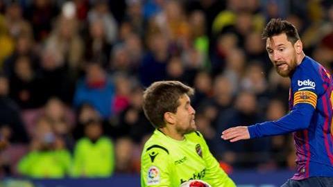 Lionel Messi anotó el tercer gol ante el Levante en la Copa del Rey.