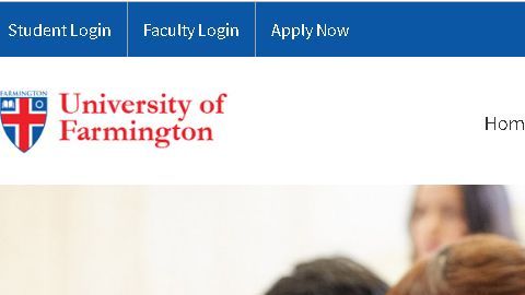 Captura de pantalla del sitio de la Universidad de Farmington.