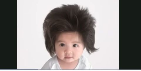 Chanco nació con una abundante cabellera negra