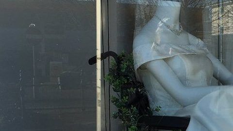 Mira bien y notarás algo particular en la exhibición del vestido.