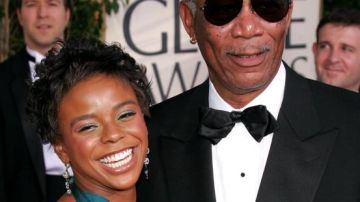 E’Dena Hines y su abuelo no biológico Morgan Freeman