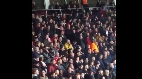 Aficionados simularon ser aviones durante los honores a Emiliano Sala