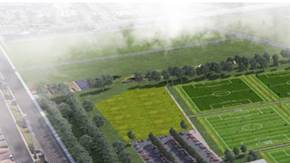 Esta ilustración muestra la dimensión del complejo proyectado en Carson, California.