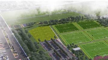 Esta ilustración muestra la dimensión del complejo proyectado en Carson, California.