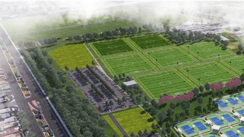 Esta ilustración muestra la dimensión del complejo proyectado en Carson, California.