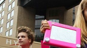 Reproductive Rights Activists Protest Outside Romney DC Fundraiser