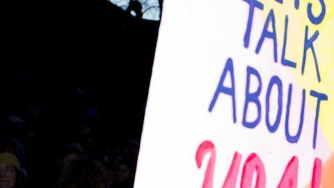 Manifestantes en una marcha celebrada el Día de la Mujer.