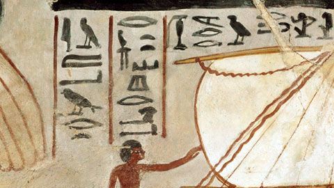 Herodoto vio unos barcos en Egipto que nunca antes se habían visto.