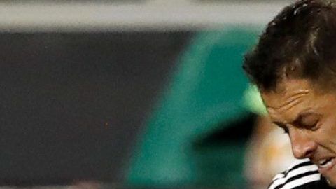 Javier Hernández 'Chicharito' y su gol ante Paraguay en el Levi's Stadium de Santa Clara.