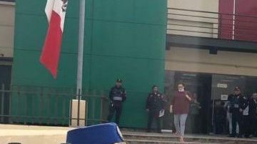 Elisa Vicedo saliendo del juzgado.