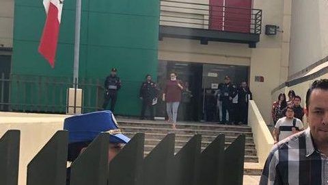Elisa Vicedo saliendo del juzgado.