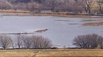 Las inundaciones en Hamburgo, Iowa, el 20 de marzo de 2019.