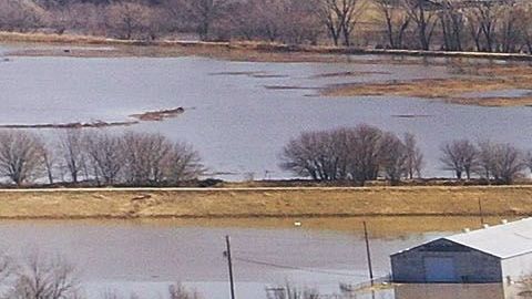 Las inundaciones en Hamburgo, Iowa, el 20 de marzo de 2019.