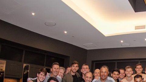 El LAFC celebra en su vestidor tras un gran triunfo sobre Kansas City.