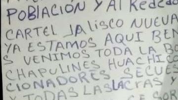 Mensaje dejado en la ciudad de Coatzacoalcos.