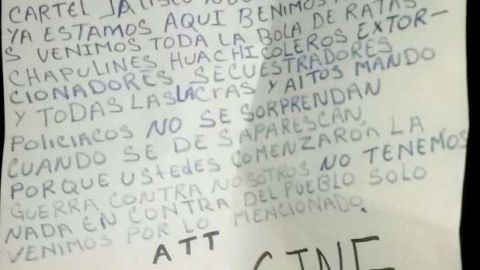 Mensaje dejado en la ciudad de Coatzacoalcos.