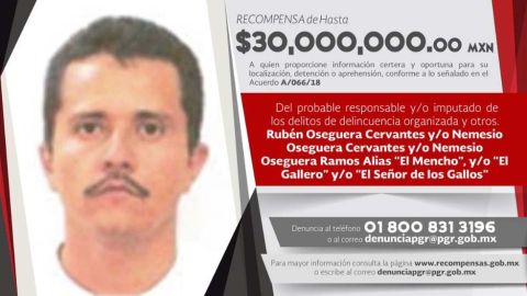 Contra "El Mencho", pesa una orden de arresto en México por secuestro y homicidio.